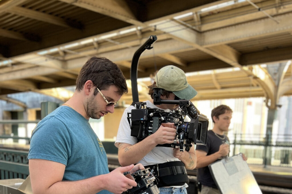 Alex Astrella with his film crew on set