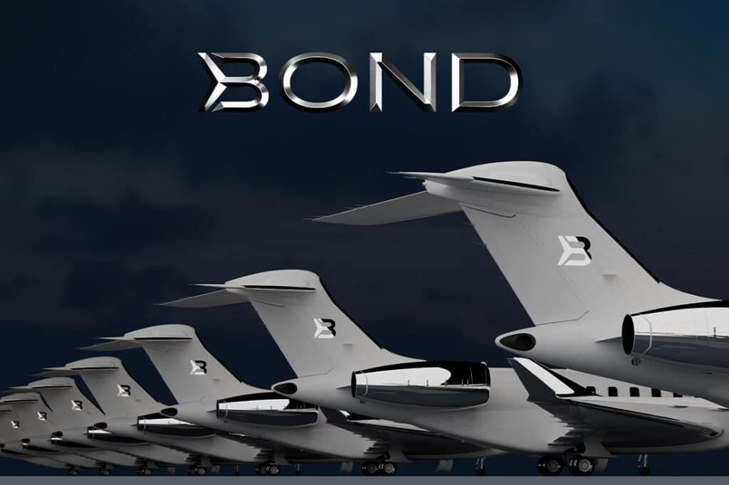 aircrafts lined up with BOND logo