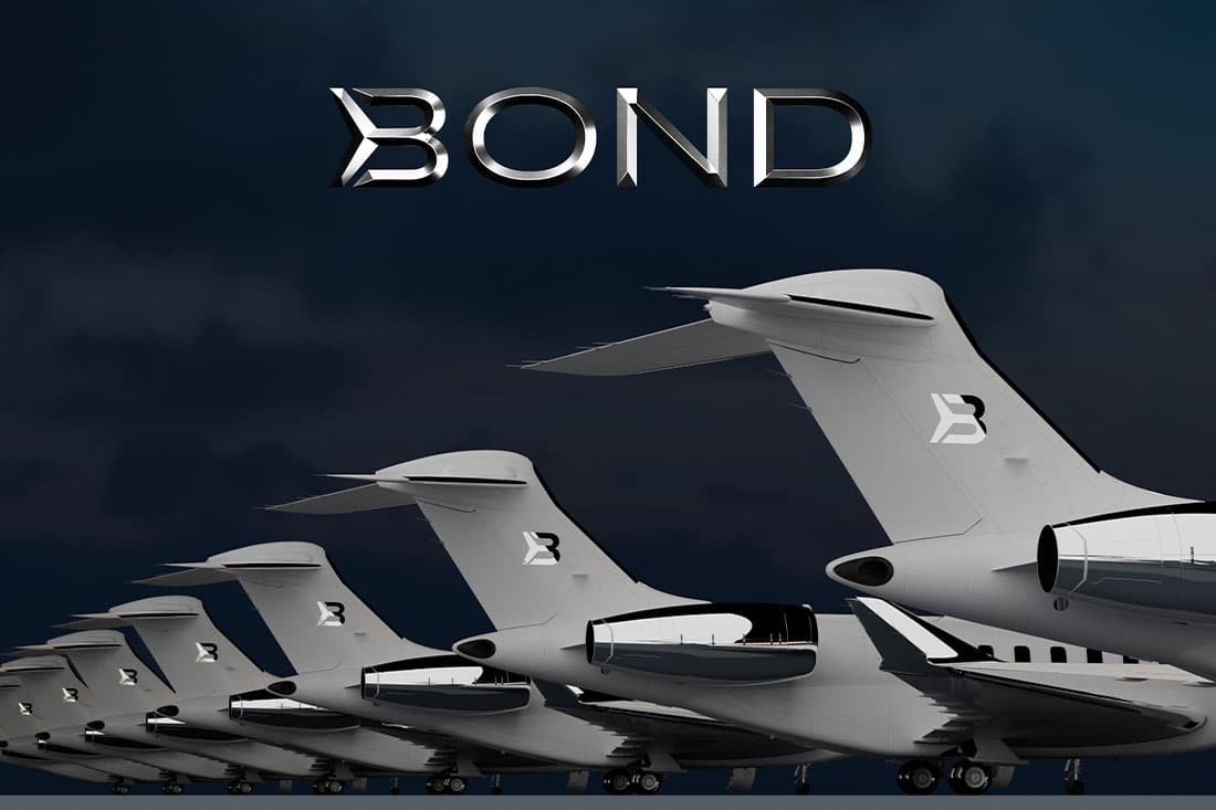 aircrafts lined up with BOND logo