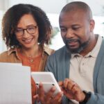 A Gen X couple doing retirement financial planning