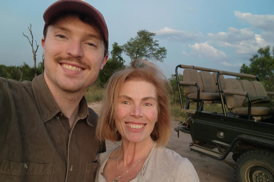 Jennifer McGuire and her son Ben on their first day at Sabi Sabi.