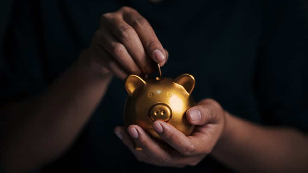 person putting money in a piggy bank, venture capital explanation