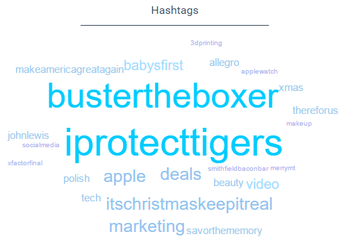 Top hashtags related to WWF holiday ads - Keyhole