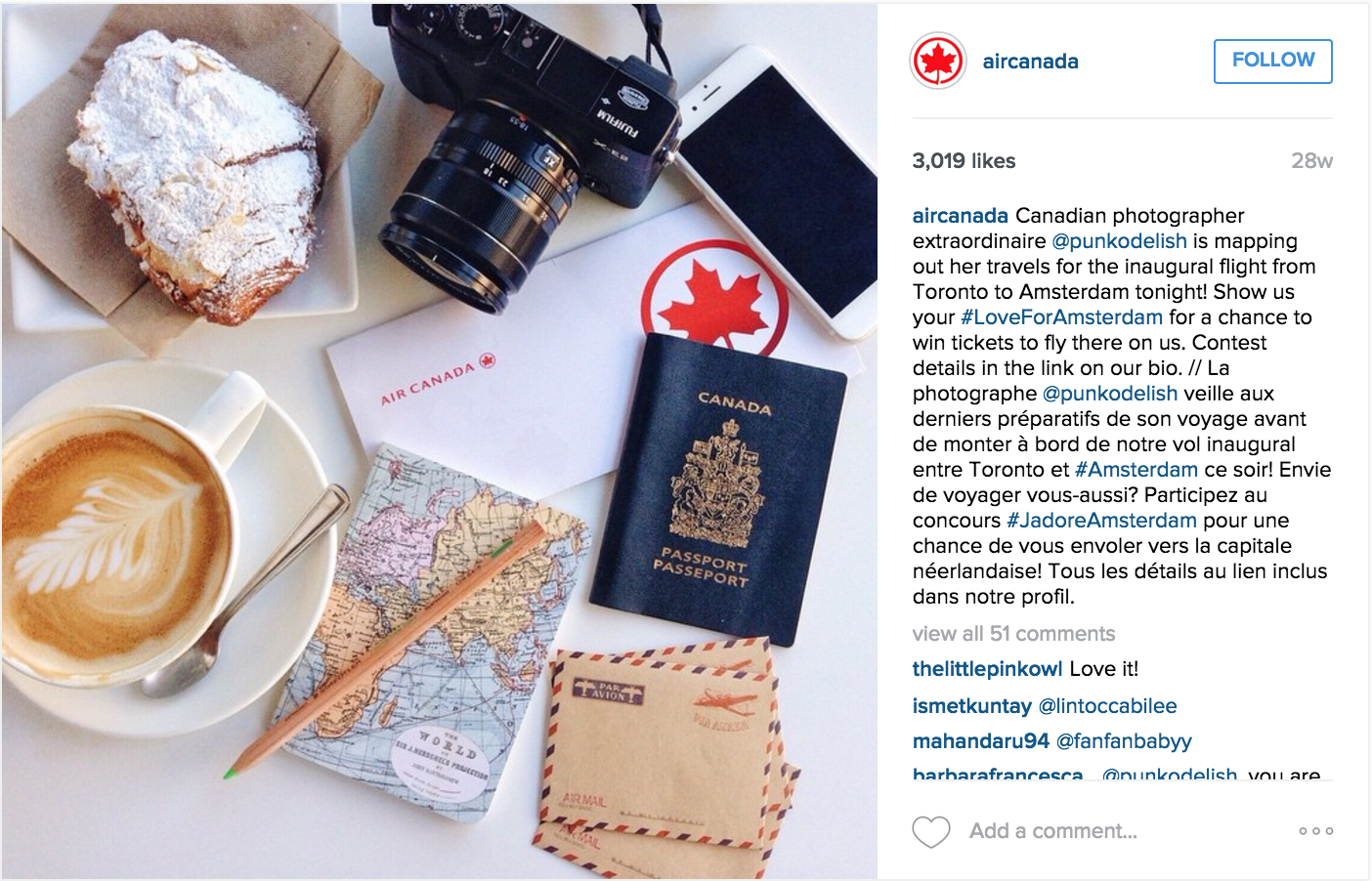 Air Canada - Instagram Campaign