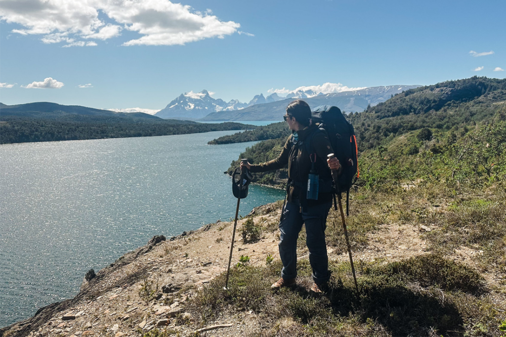 Karthika Gupta in hiking gear on the Fjallraven Classic.